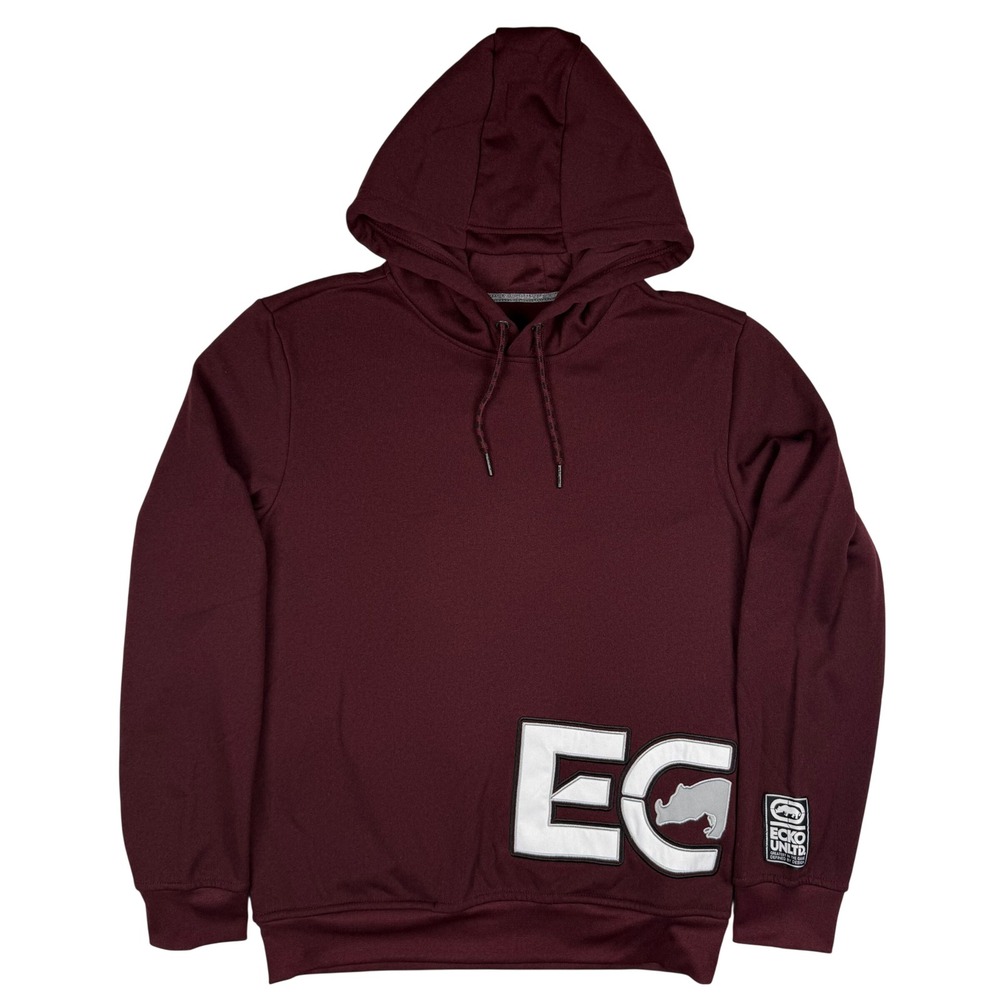 Ecko Unltd Burgundy Hoodie‎ Mens Size S Pullover Logo Rhino Graphic Sweatshirt